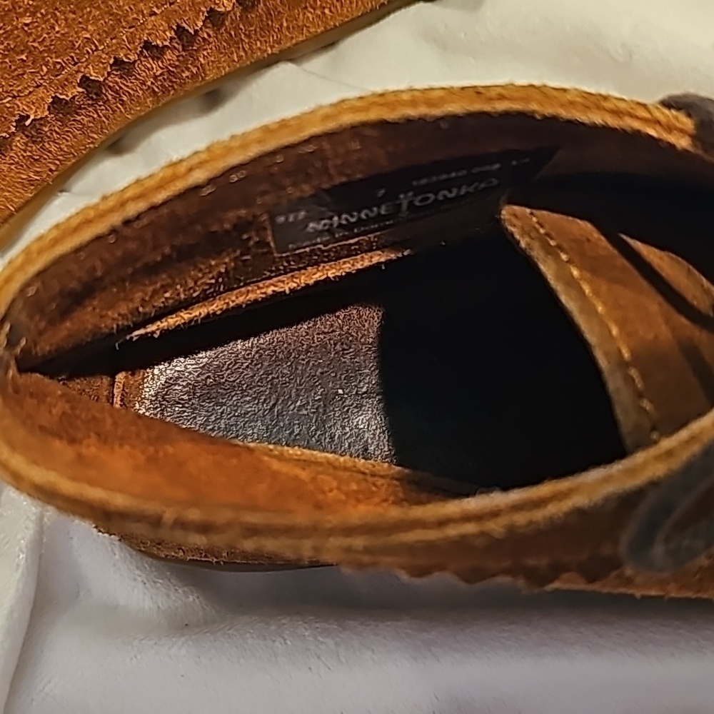 Minnetonka suede lace up moccasins womans size 7 good condition - Picture 4 of 8